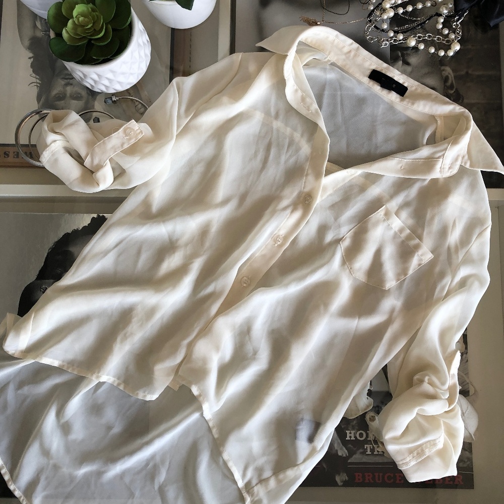 Chiffon Button Down Blouse